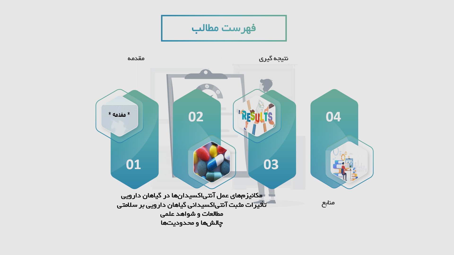 پاورپوینت در مورد تأثیرات آنتی‌اکسیدانی گیاهان دارویی بر سلامتی